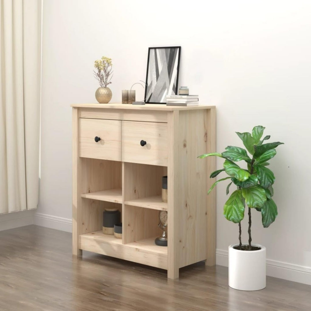 2 Schubladen an dem Sideboard aus Massivholz