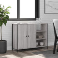 Sideboard mit den Massen 100 x 33 x 75 cm in Eichenbraun und Grau