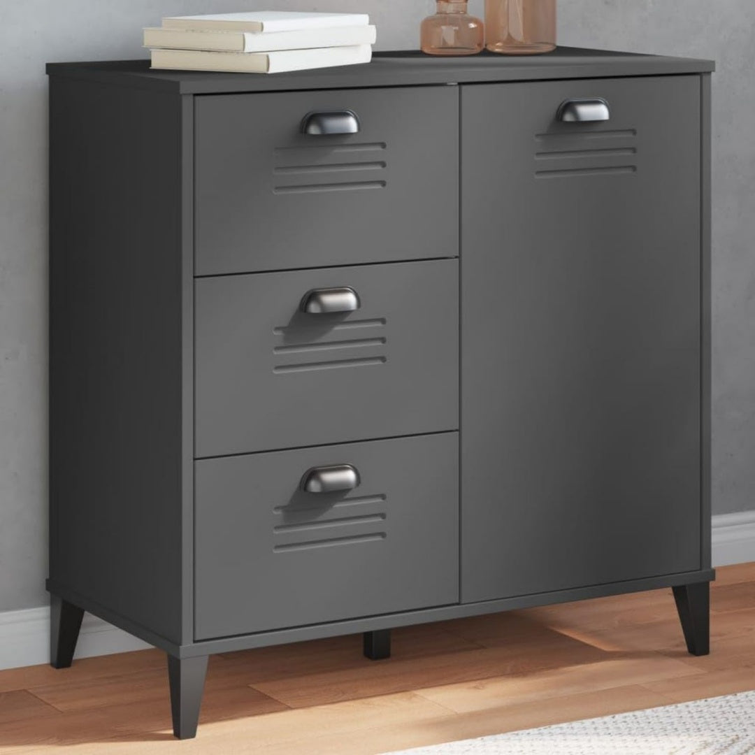 Sideboard in Anthrazit und Naturbraun