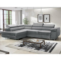 Sofa verbindet ein Metallgestell und eine Schlaffunktion
