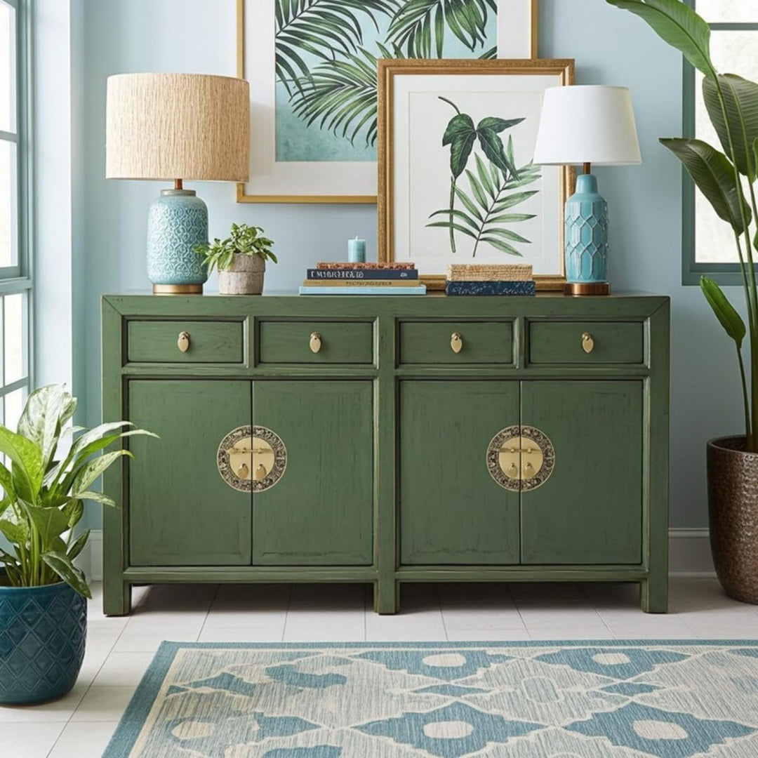 Sideboard mit den Massen 150 x 40 x 85 cm in Gruen