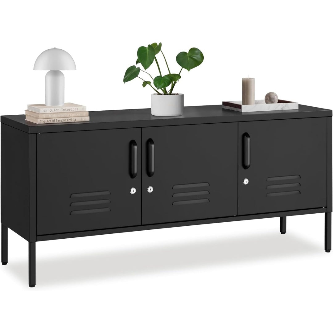 Sideboard in Schwarz mit Hoehenverstellung