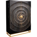 Sideboard in Schwarz und Naturbraun und Gold